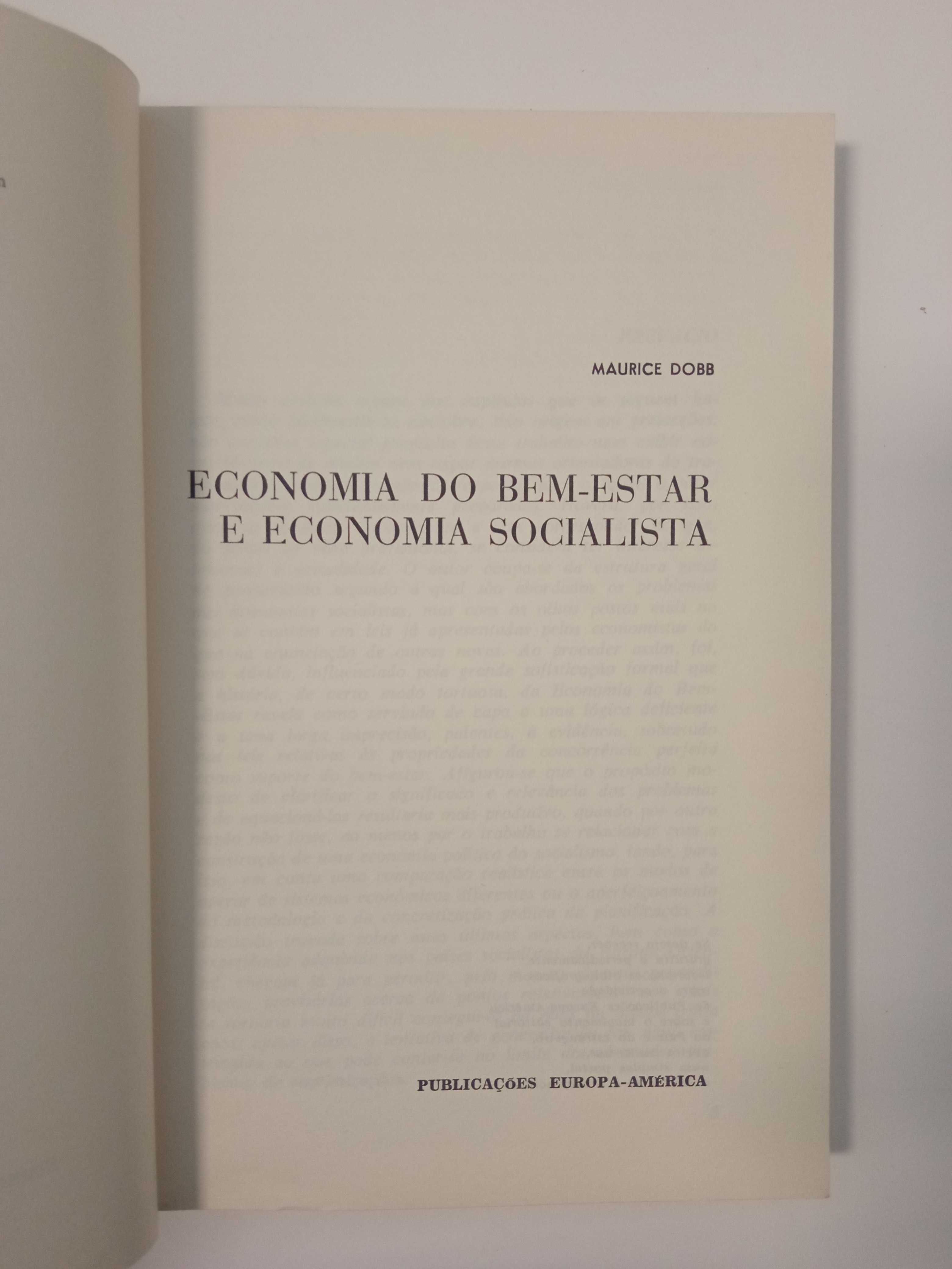 Economia do bem-estar e economia socialista, de Maurice Dobb