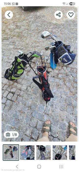 Sacos com tacos de golfe infantil e juvenil
