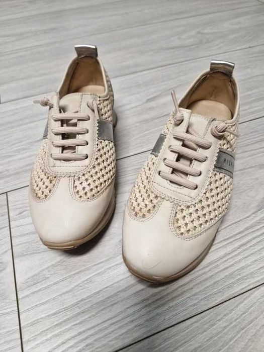 Sneakersy Hispanitas siatkowane skórzane