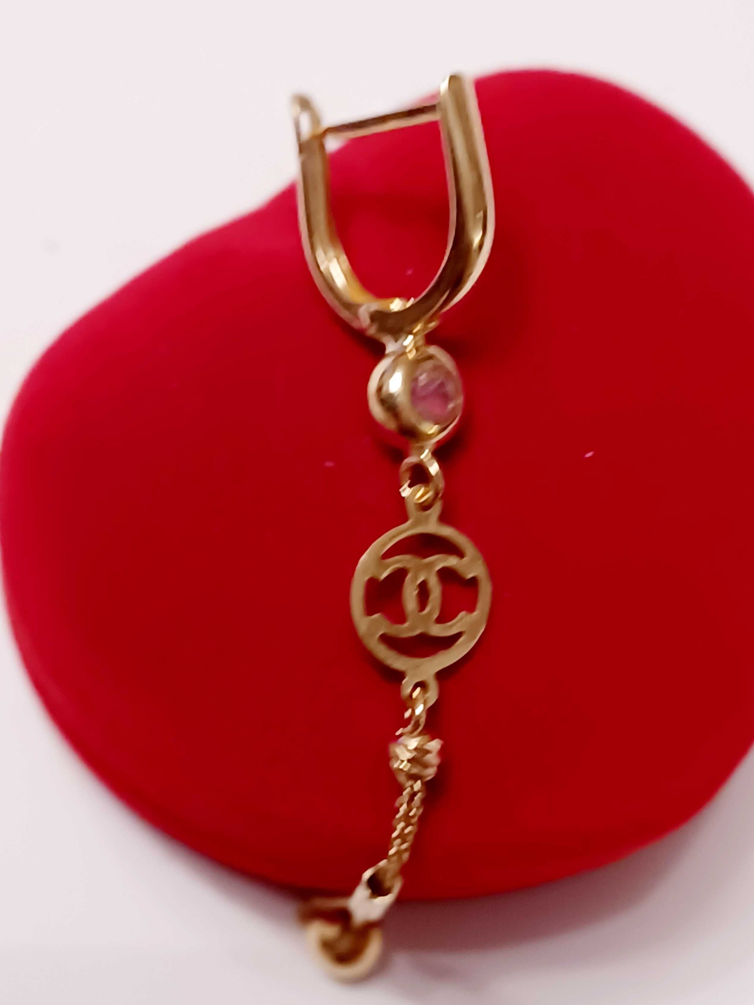 Kolczyki złote wzór Chanel próba 585