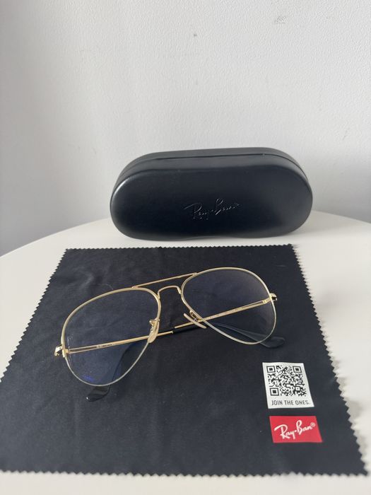 Okulary korekcyjne Ray Ban astygmatyzm krotkowzroczność złote sapphire