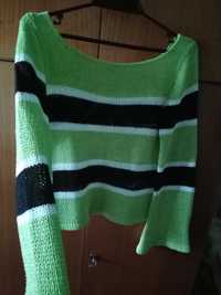 Sweter zielony w paski