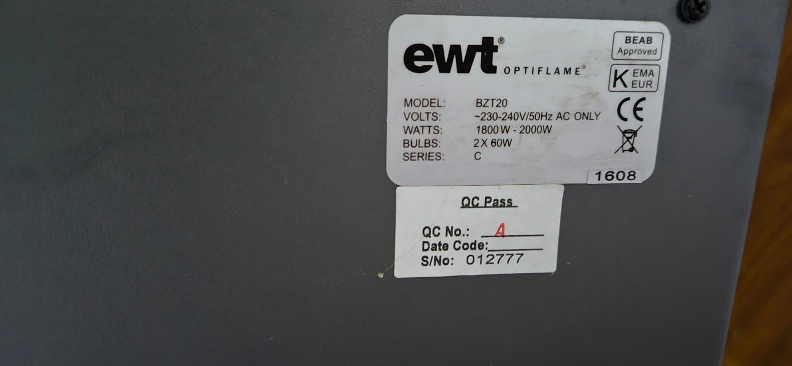 Kominek elektryczny ŚCIENNY EWIT