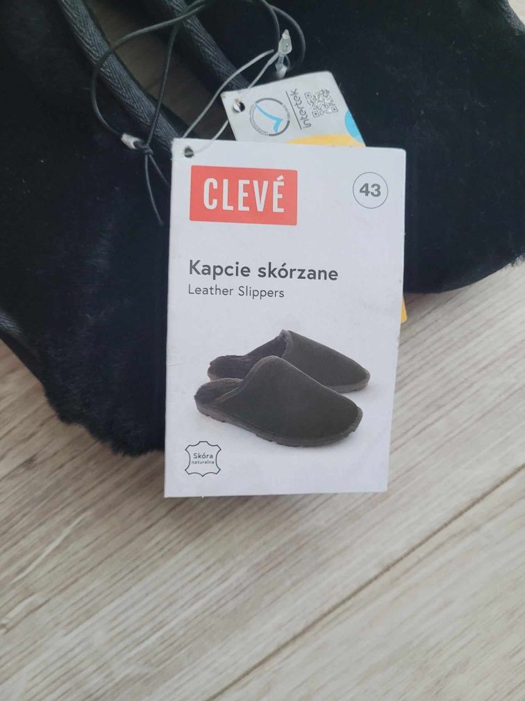 Skórzane kapcie męskie r.43