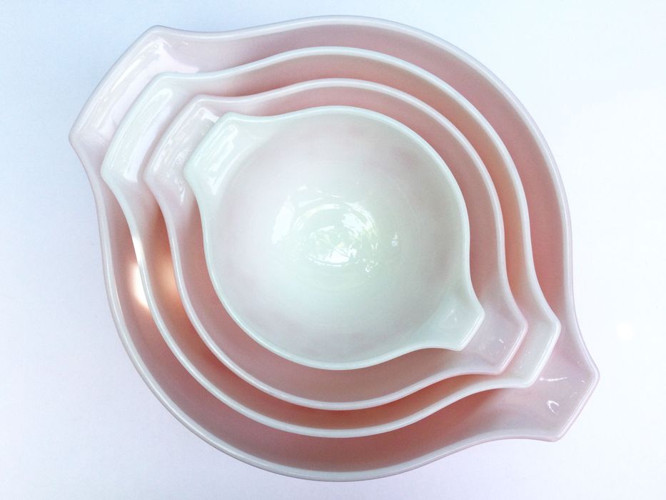 Conjunto de 4 Tigelas Pyrex | Groselha Rosa | EUA, anos 1950