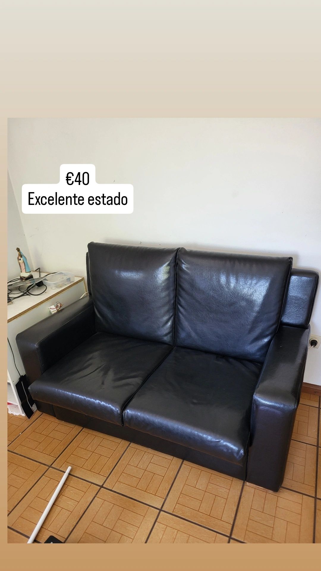 Sofá 2 lugares preto
