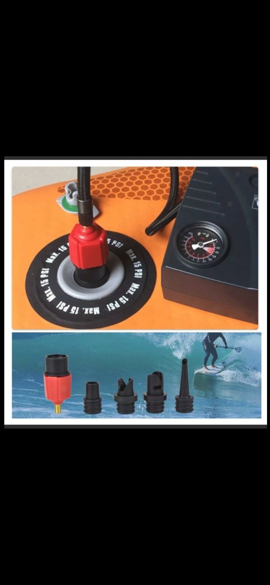 Válvula com 4 adaptadores para SUP Paddle, caiaque, canoa, barco, boia