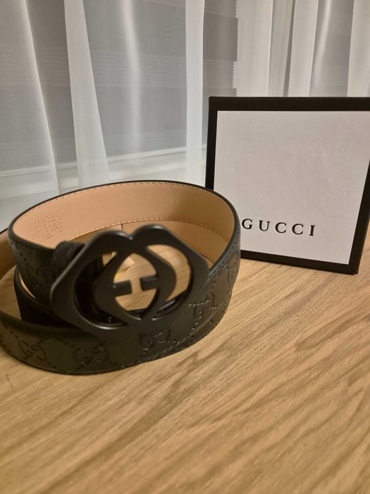 Pasek Gucci czarny 125cm