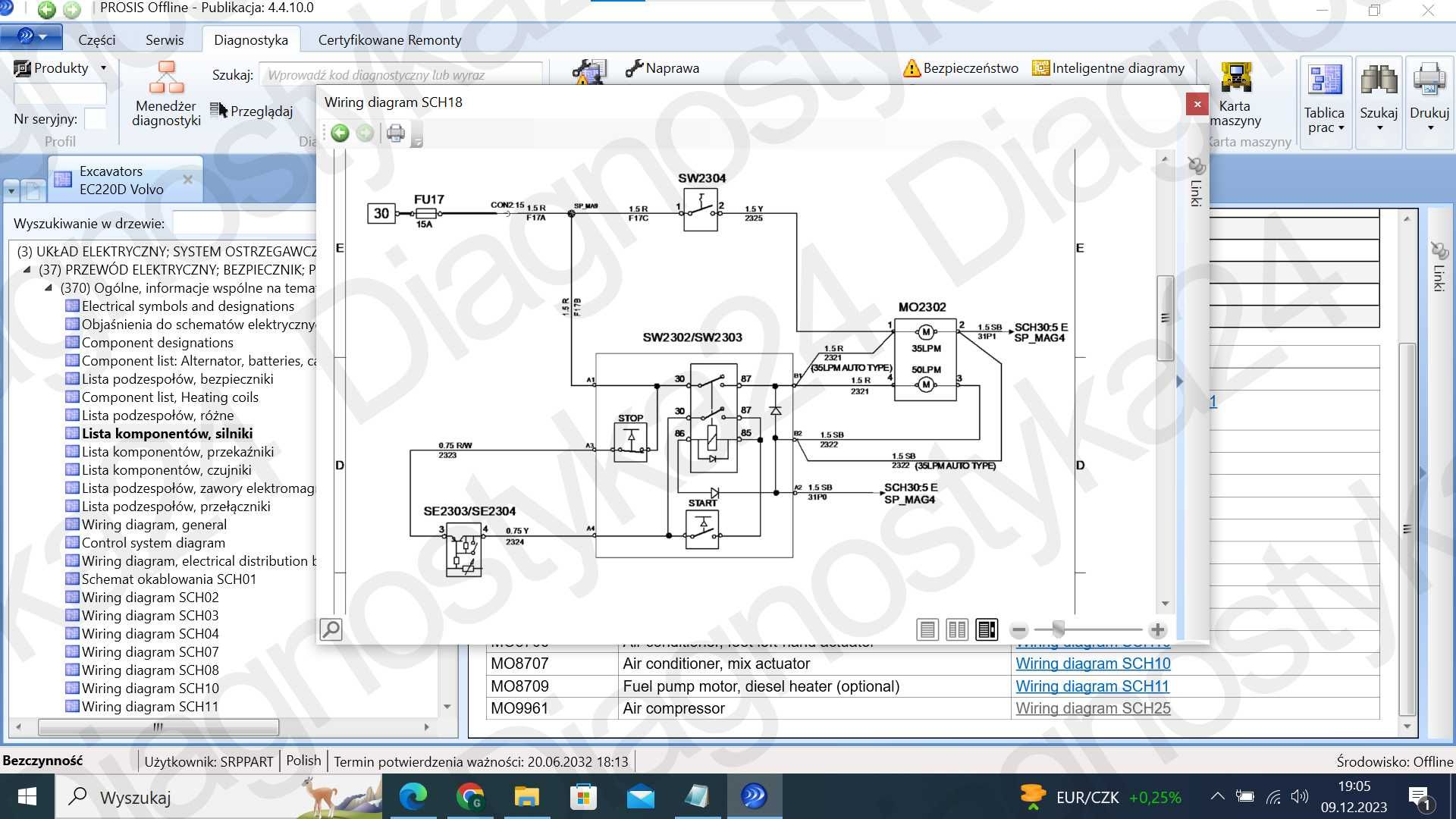 KATALOG CZĘŚCI Maszyny Volvo Prosis 2023.05 Schematy Service Manual PL