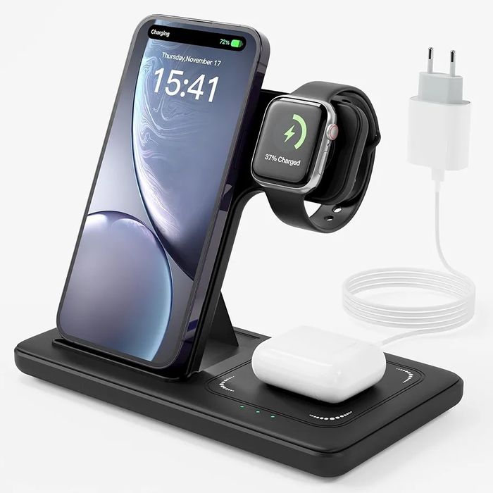 Бездротова зарядна станція LUOATIP 3-в-1 — нова, в оригінальній упаков