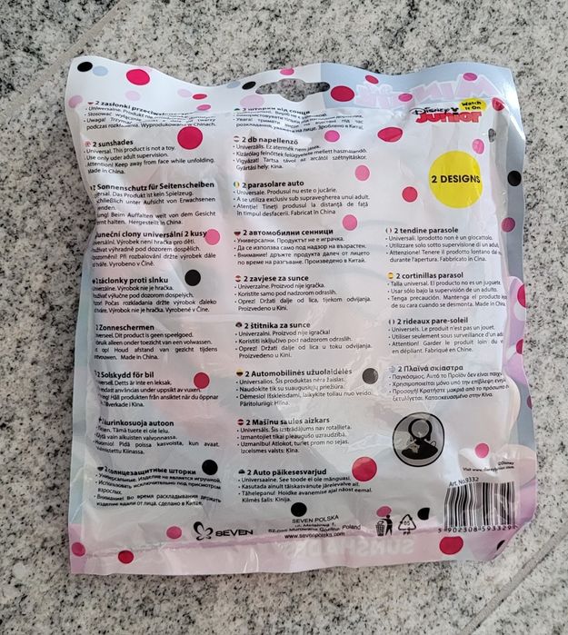 Zasłonki przeciwsłoneczne Minnie Disney myszka dziewczynka do auta