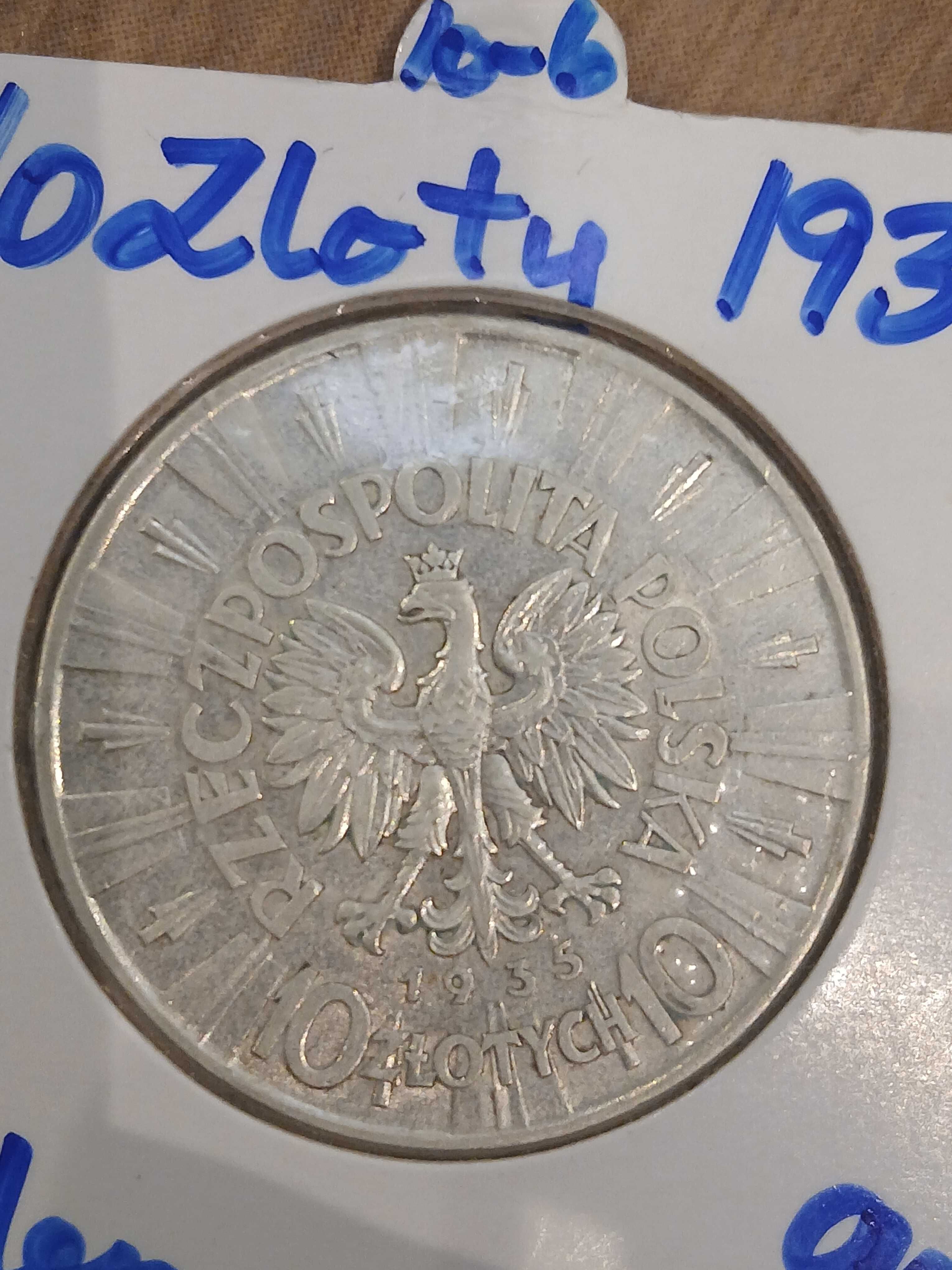 Moneta II RP 10 zł Piłsudski 1935 super stan