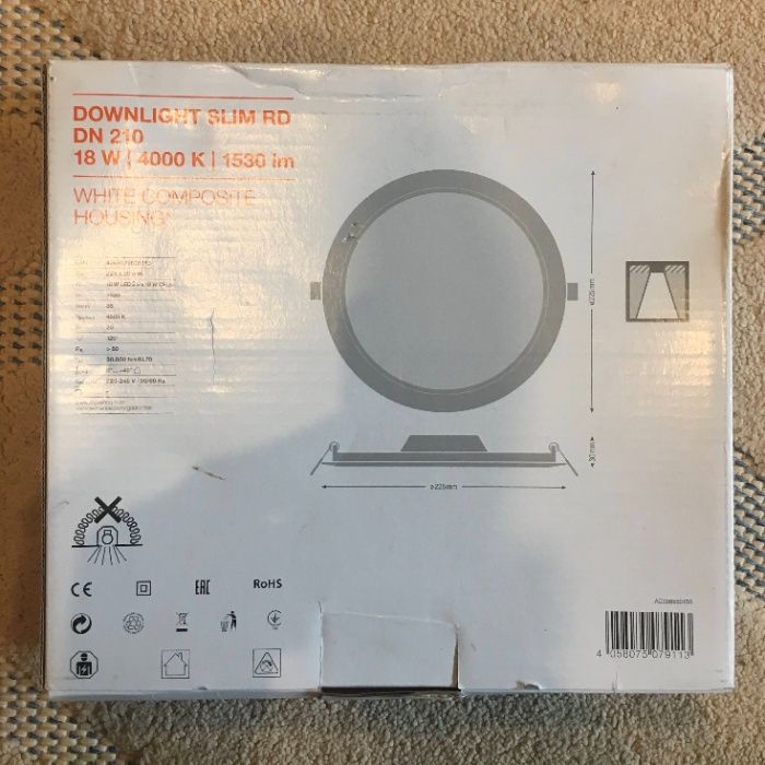 Candeeiro Teto OSRAM LEDVANCE Luminárias 18W 4000K Branco Natural