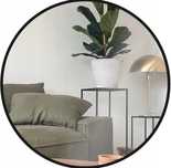 Lustro Okrągłe Ścienne Loft Rama 80cm Duże Czarne