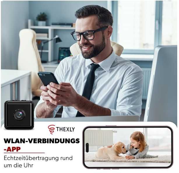 THEXLY Mini kamera WLAN - WiFi HD 1080p - Mini mała kamera