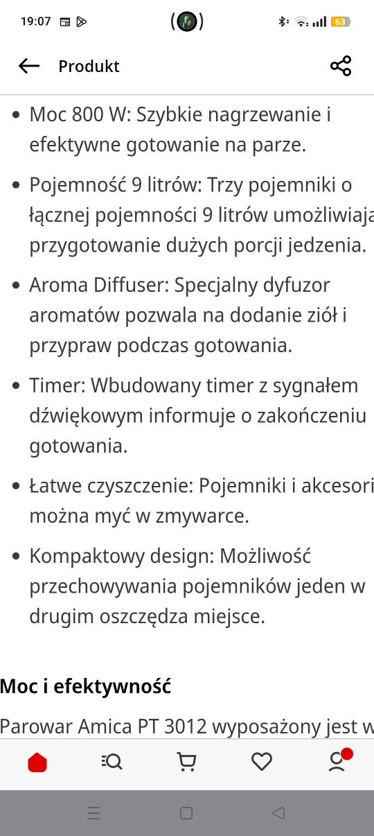 Parowar Amica PT 3012