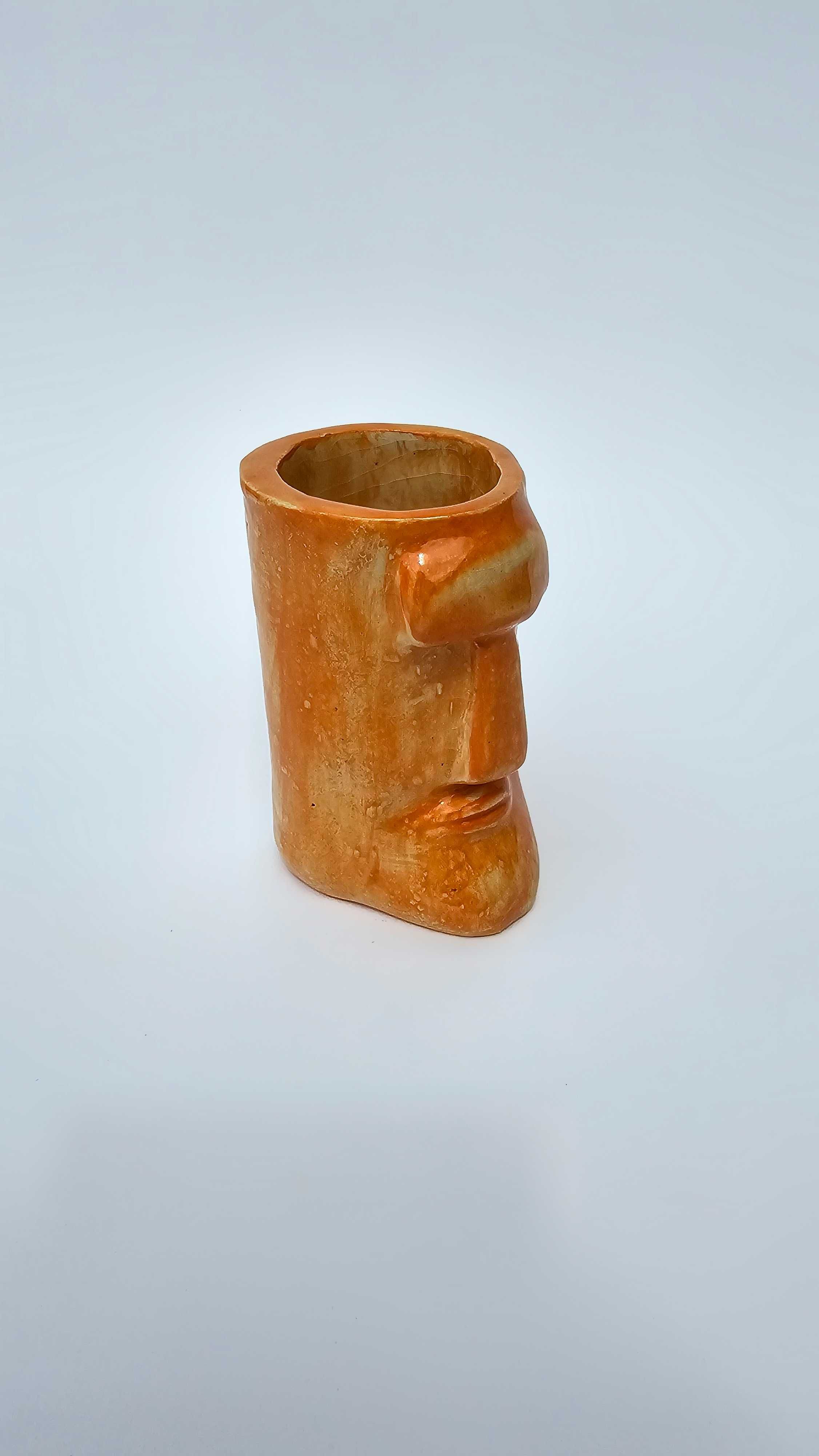 Vaso moai cerâmica pequeno