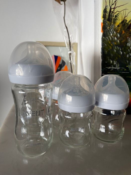 Conjunto biberões Philips Avent de vidro novos