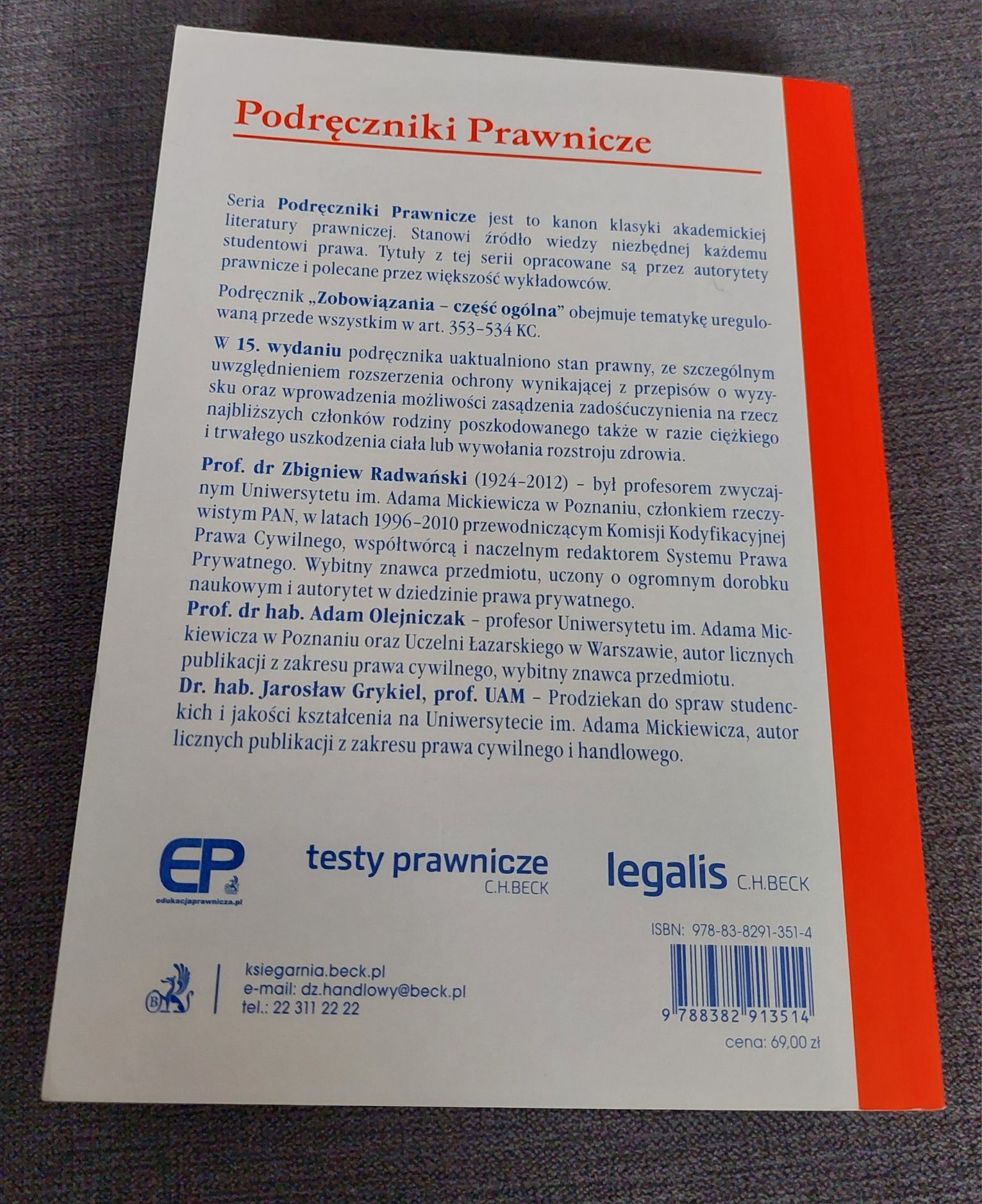 Zobowiązania część ogólna 15 wydanie Radwański Olejniczak Grykiel