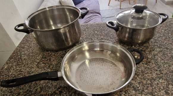 Trem de Cozinha Kasa + Frigideira + Cafeteira Italiana + Chaleira