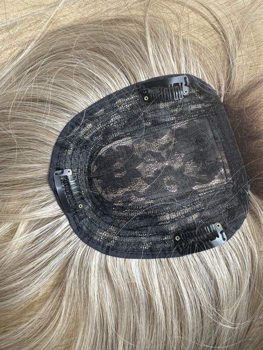 Topper z grzywką  blond ombre refleksy 60cm