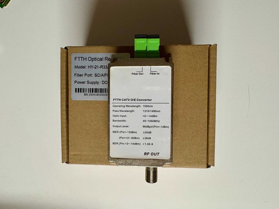 Conversor de sinal de TV de operadores FTTH (Fibra) para Coaxial