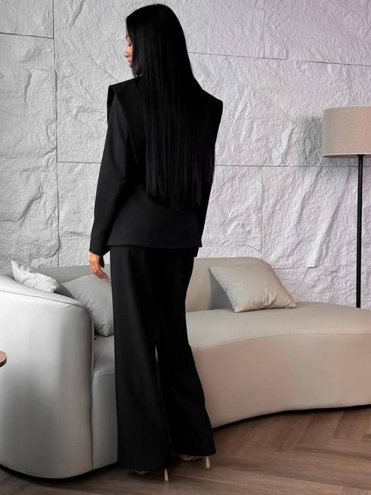 Женский костюм пиджак+брюки S-XL черный,шоколад Жіночий костюм брючний