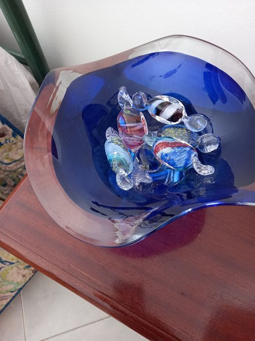 Centro de mesa em vidro da marinha grande