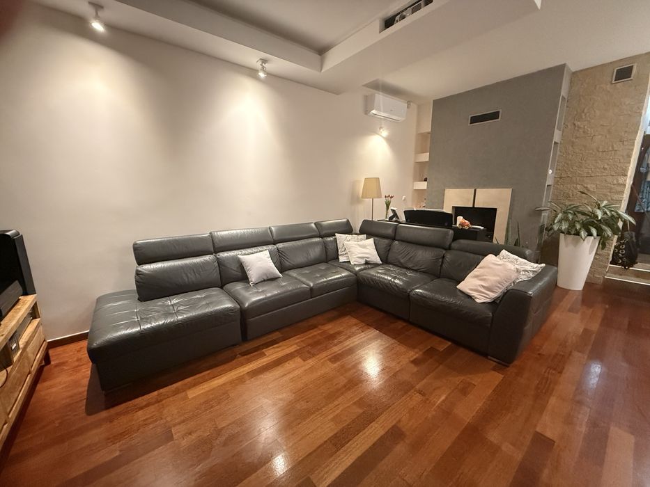 Narożnik skórzany z funkcja spania