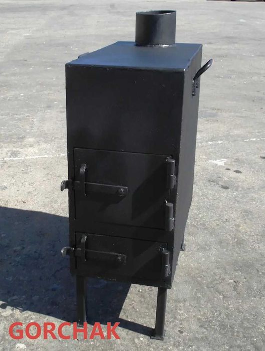 Буржуйка сталева, шириною 240 мм, обігрів до 35 м.кв.