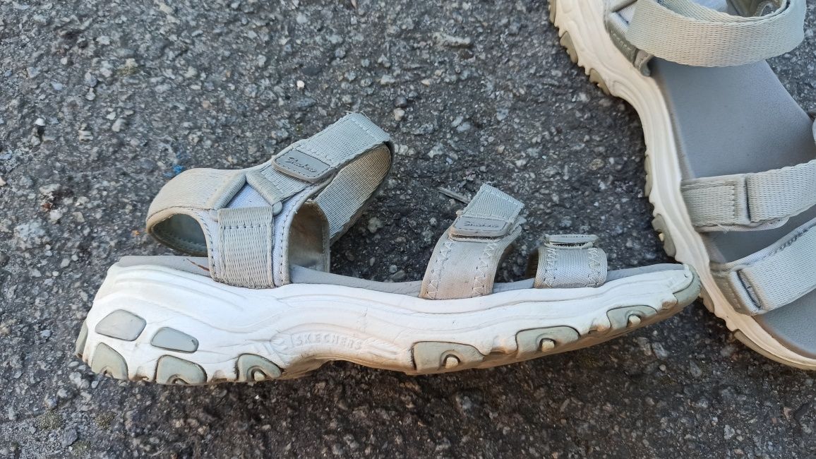 Жіночі сандалії skechers/ оригінальні сандалії сірого кольору