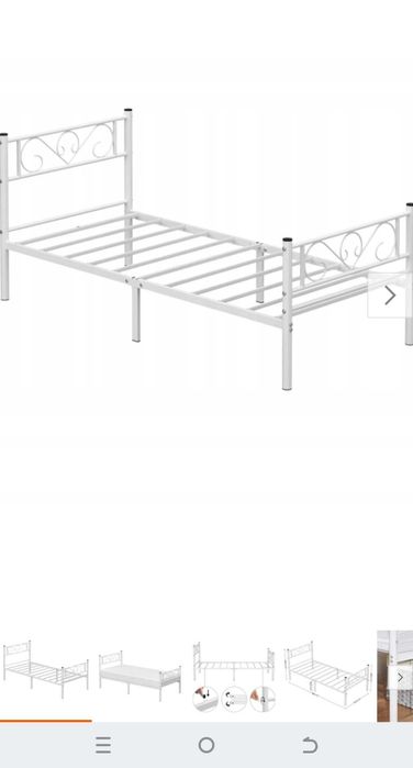 Łóżko białe metalowe plus stolik nocny materac gratis