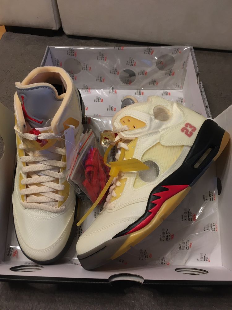 Jordan 5 Off-White Sail 44