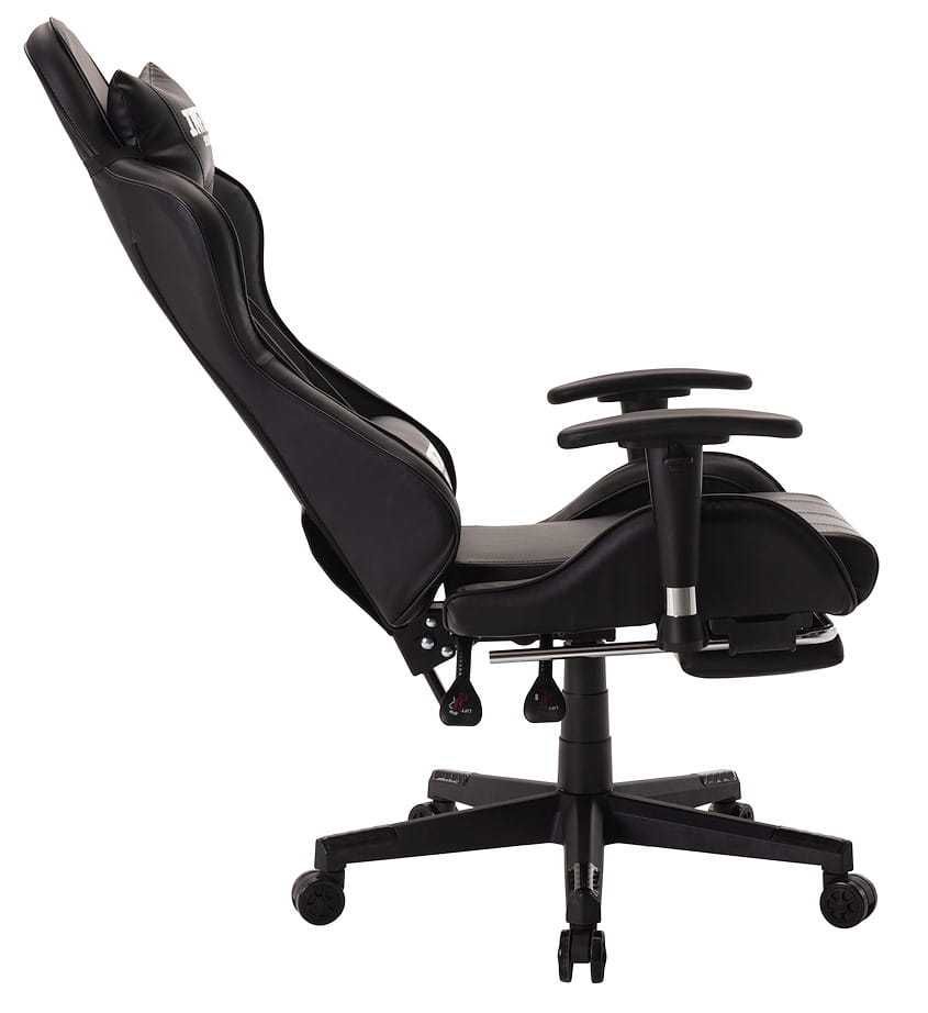 Fotel Gracza Infini series No.16 BLACK, krzesło gamingowe z podnóżkiem