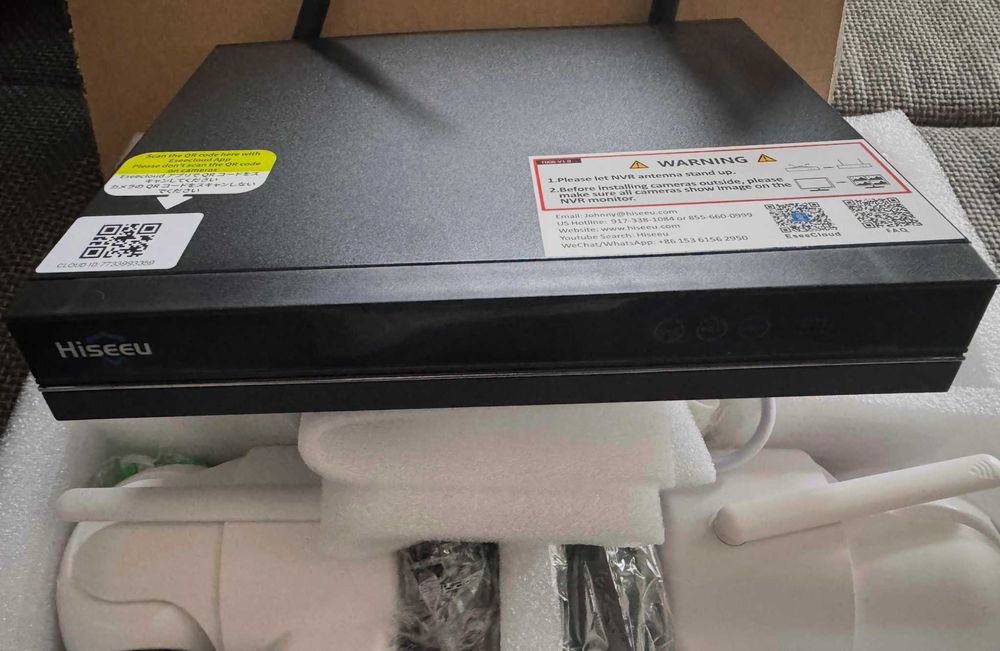 Zestaw monitoringu Hiseeu 16CH NVR + 4x kamera z podwójnym obiektywem