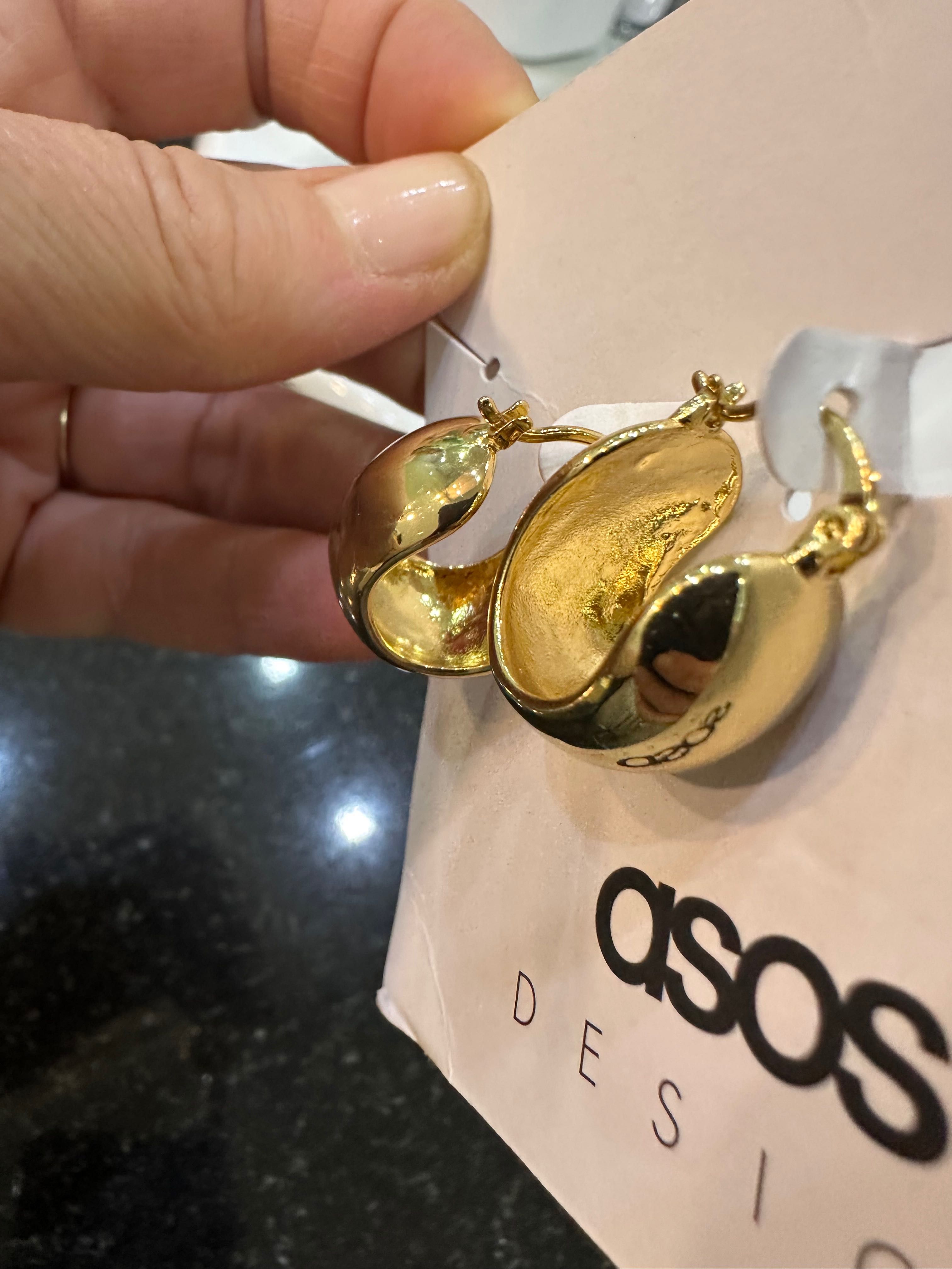 kolczyki asos szerokie kółka platerowane