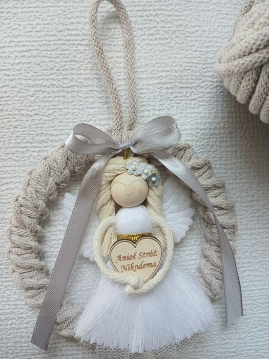 Aniołek na chrzciny upominek na chrzest pamiątka