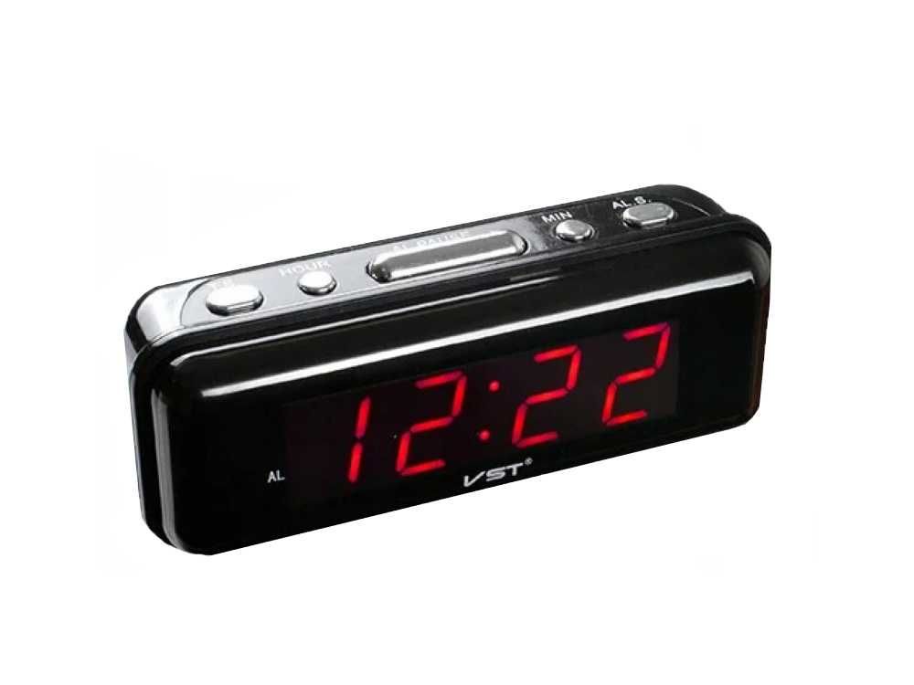 Budzik zegar elektroniczny sieciowy LED alarm