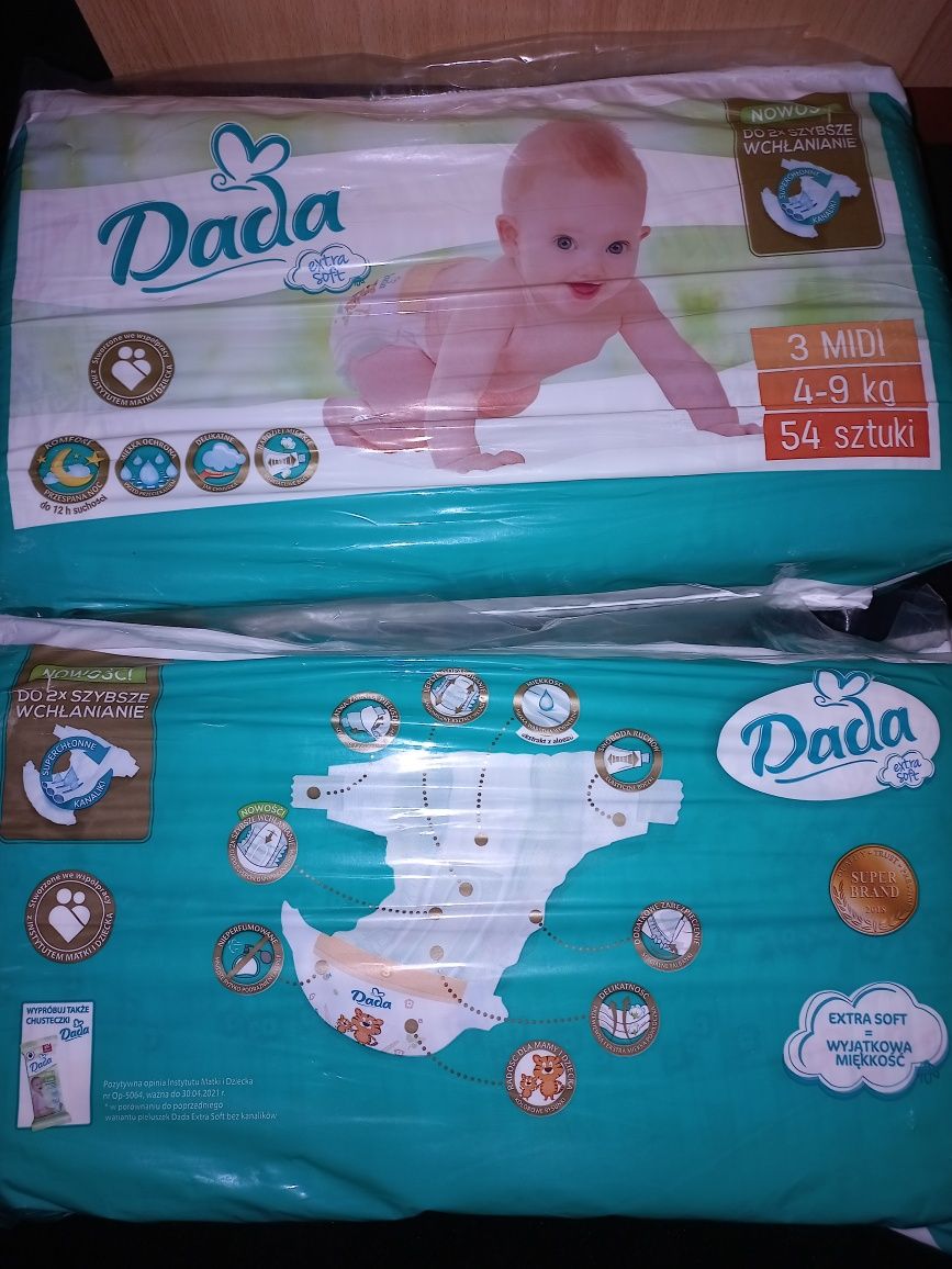 Pieluchy pampersy Dada extra soft 3 midi 4-9 kg 2 opakowania dla dziec