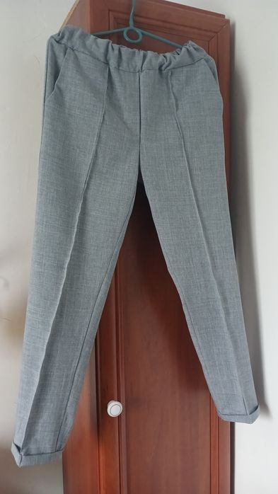 Штани лляні літні Gepur базові S сірого кольору