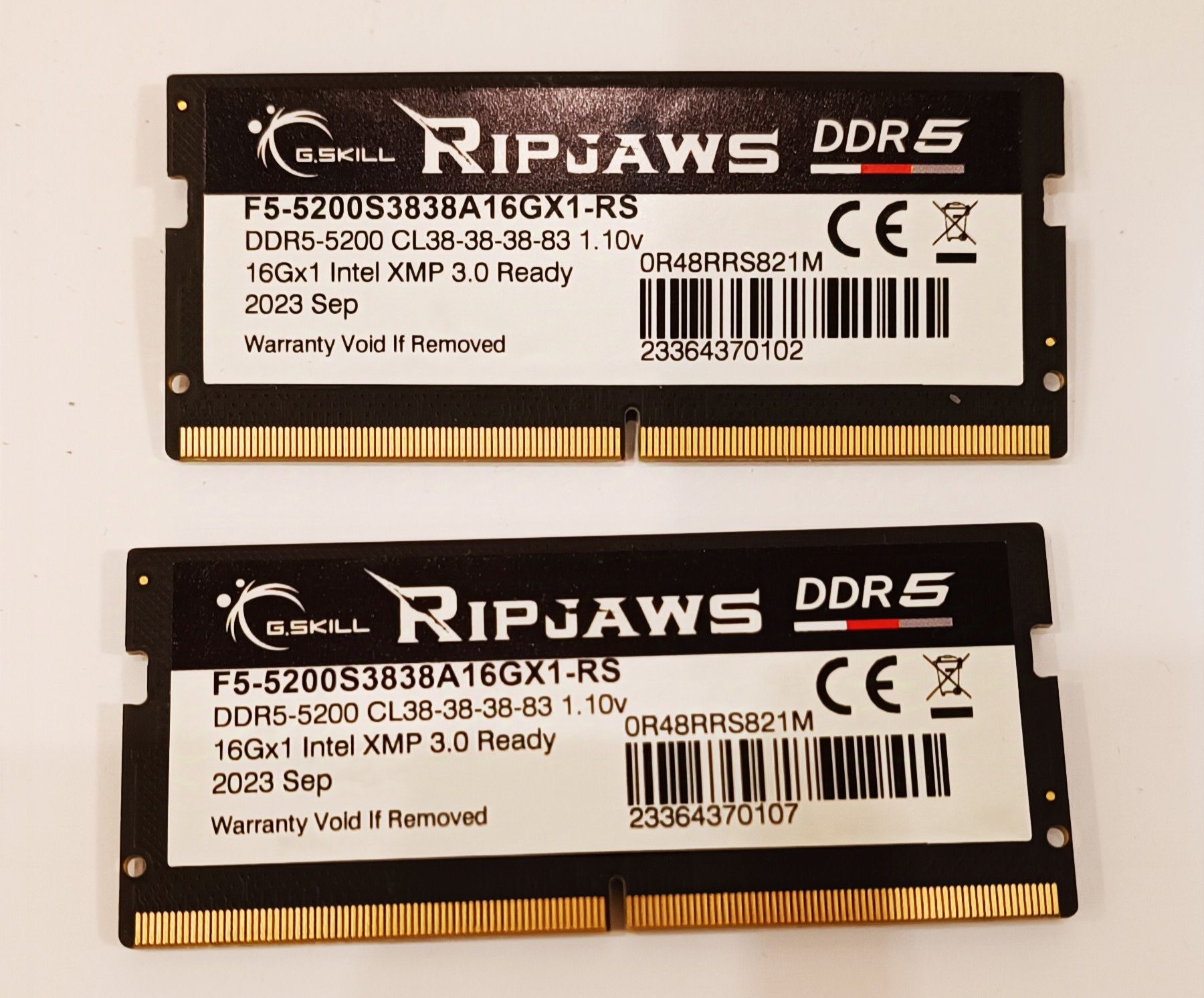 DDR5 SO-DIMM G.Skill 16GB 2 шт (32 GB) ОЗП для ноутбука