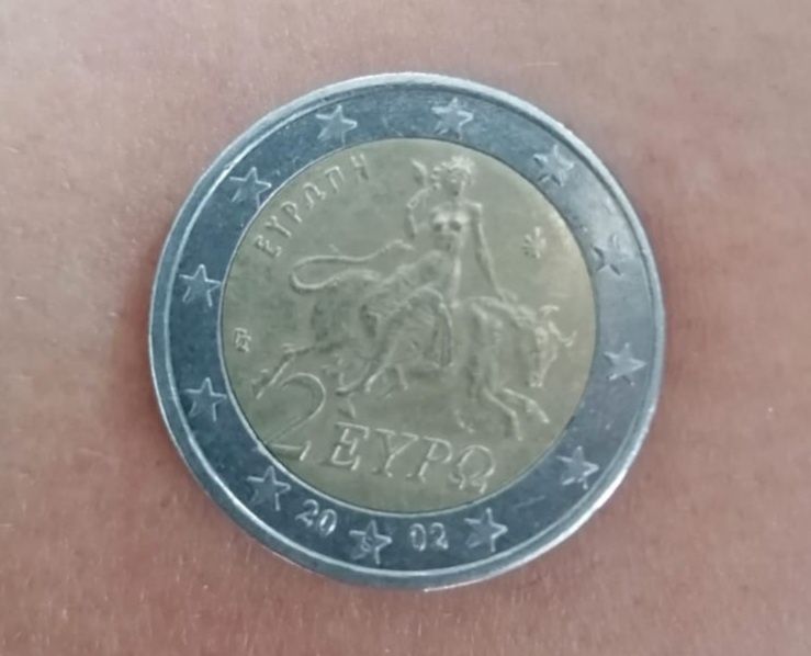 Moeda 2 euros Grécia com S