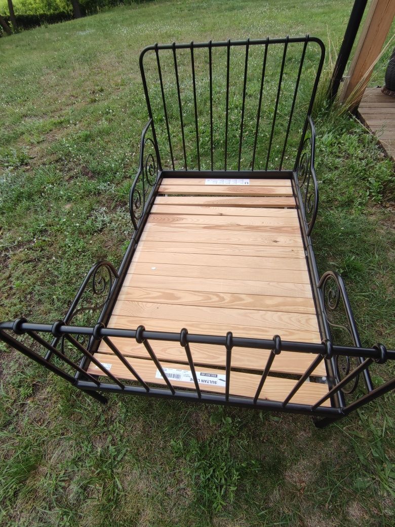 Łóżko Ikea metalowe 80x200 Minnen, rozsuwane