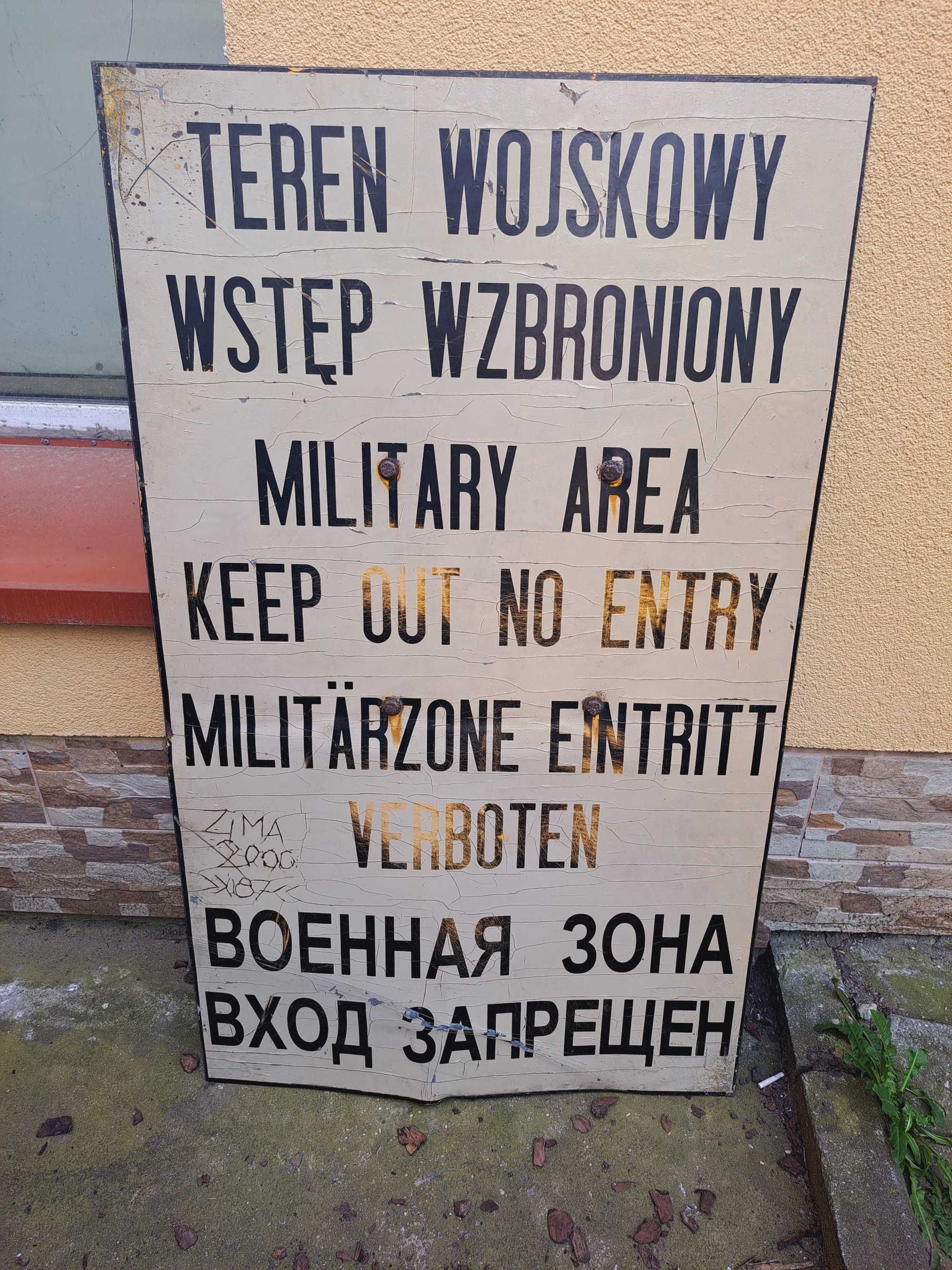 Okazja ! Tablica wojskowa poligonowa lata 70-te WP PRL oryginał