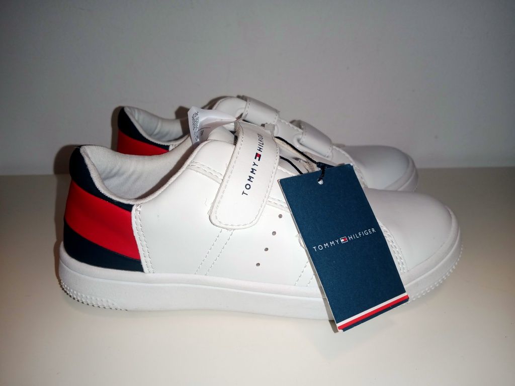 Tommy Hilfiger r.32 białe skórzane trampki, adidasy, tenisówki.