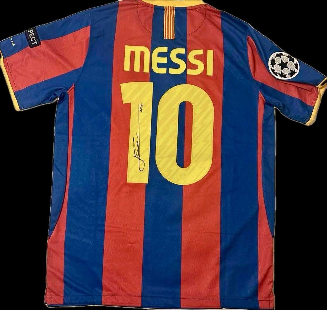 Camisa autografada por Messi+Certificado+Moldura