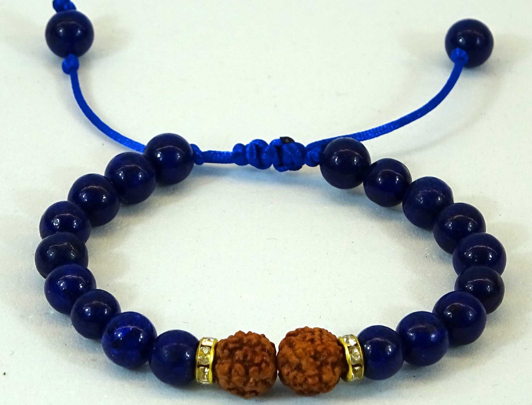 Pulseiras em Rudraksha (Rudra)e pedra natural semipreciosa