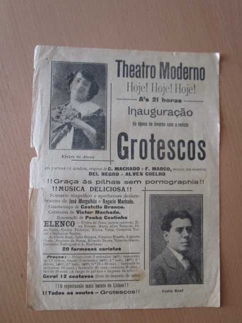 folhetos programas antigos Teatro anos 10 - anos 20