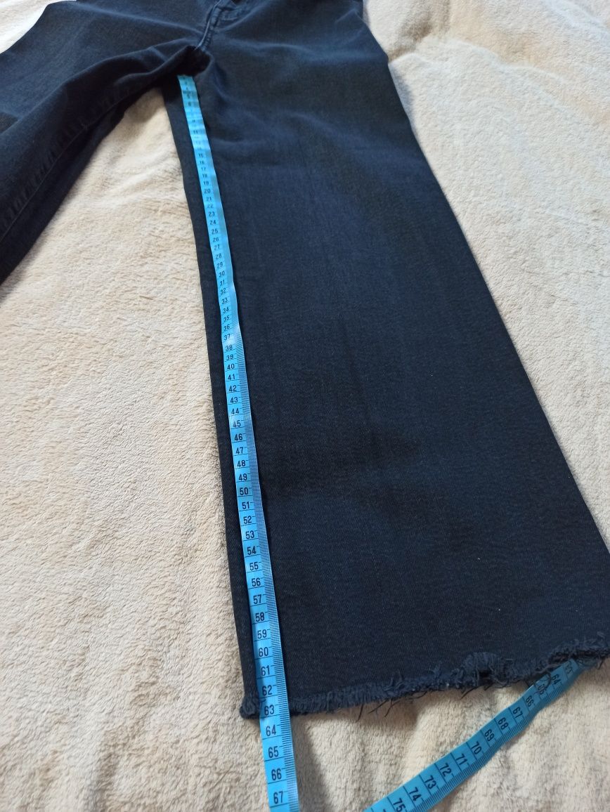 Spodnie szerokie czarne jeansowe 164 cm + bluzka 152 cm Zara