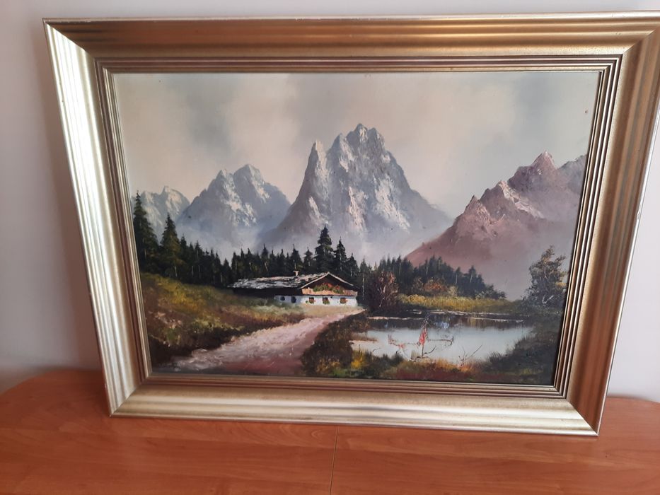 Stary obraz rama 82cm x 63cm do renowacji